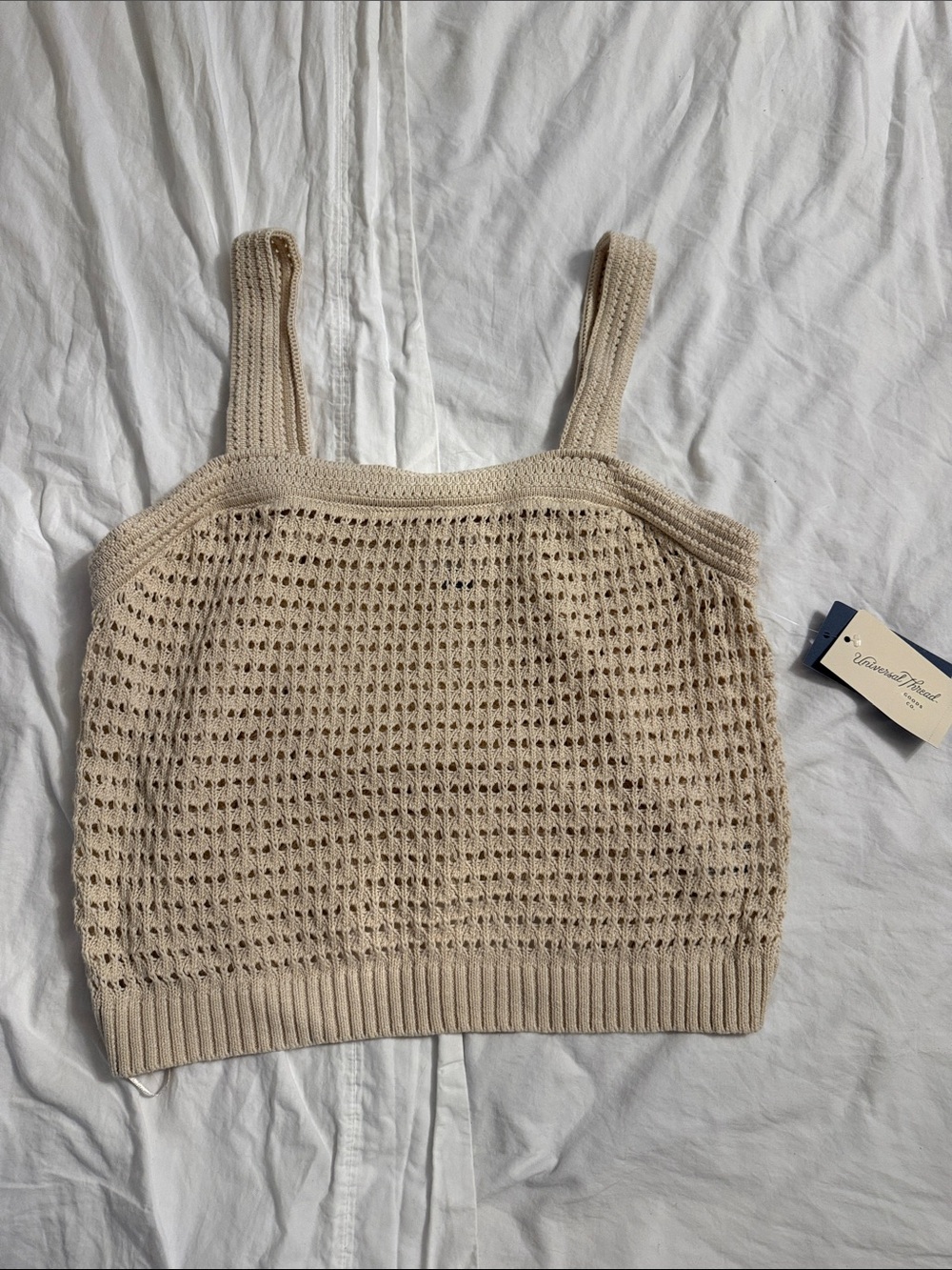 Universal Thread Cream Crochet Knit Tank Top